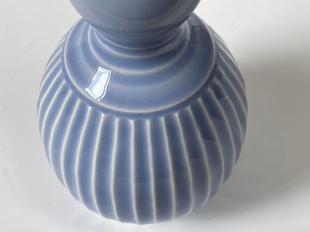 陶芸家　作家物　荒谷翔　海碧釉　瓢徳利　瓢箪　花入　一輪挿し　花瓶　共箱