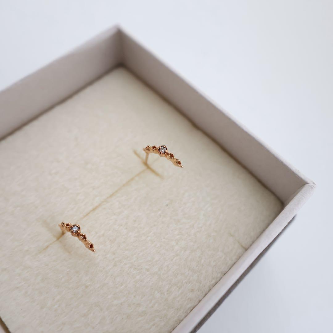 agate K10 ピアス　訳あり　ゴールド