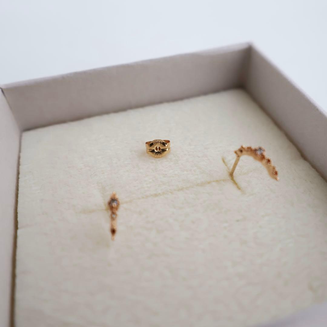 agate K10 ピアス　訳あり　ゴールド