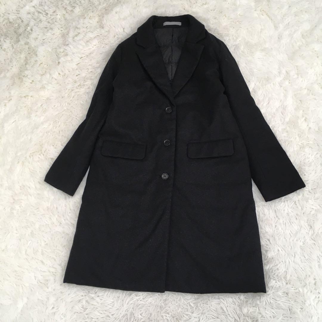 美品✨セオリーリュクス ダウン チェスターコート ブラック ウール 40 L