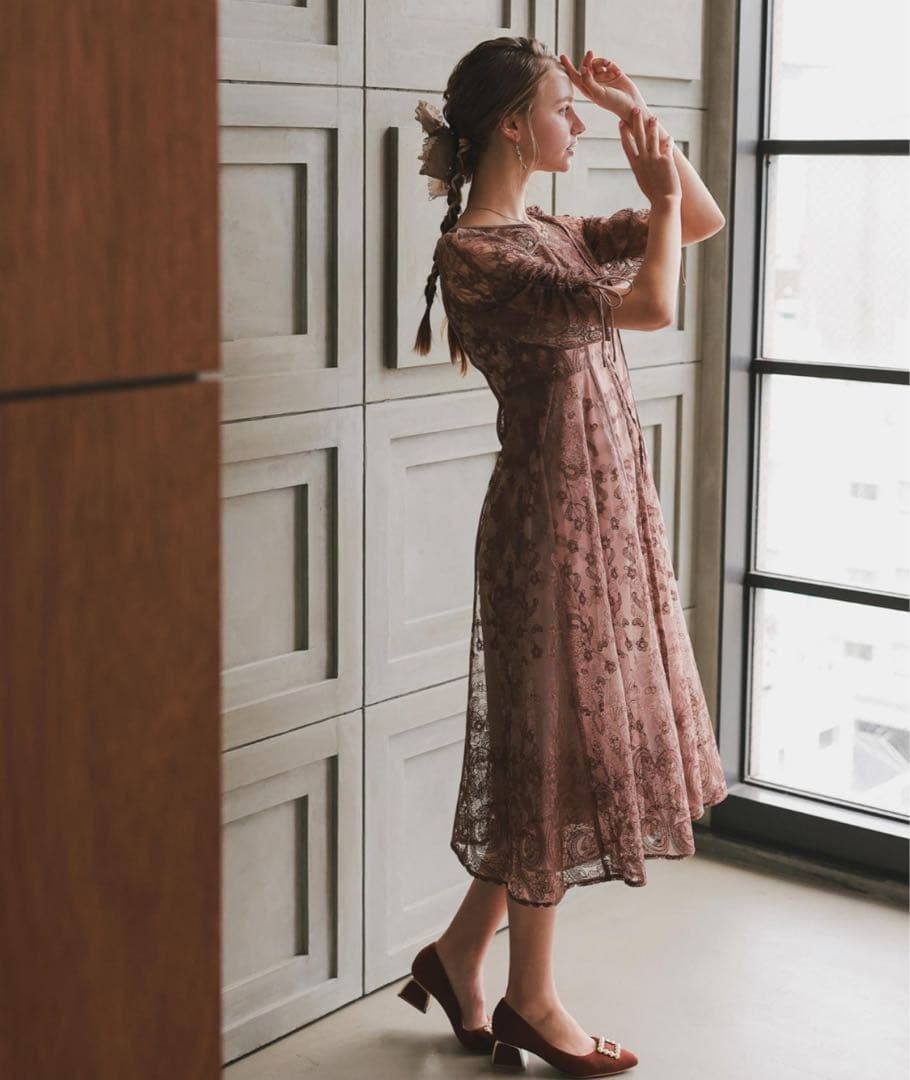 あや　Dorry Doll エンブロイダリーレイヤードドレス　ピンク