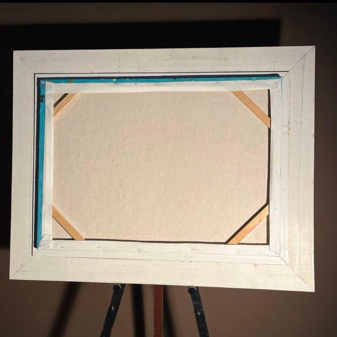 ★秀作★ 手書き油絵 ゴッホ 花咲くアーモンドの枝 (大)額付 絵画 油彩画