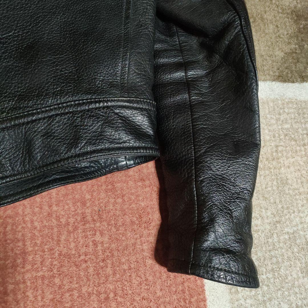 美品レアモデル　KADOYA　Ｋsleather シングルライダースМシボ本革