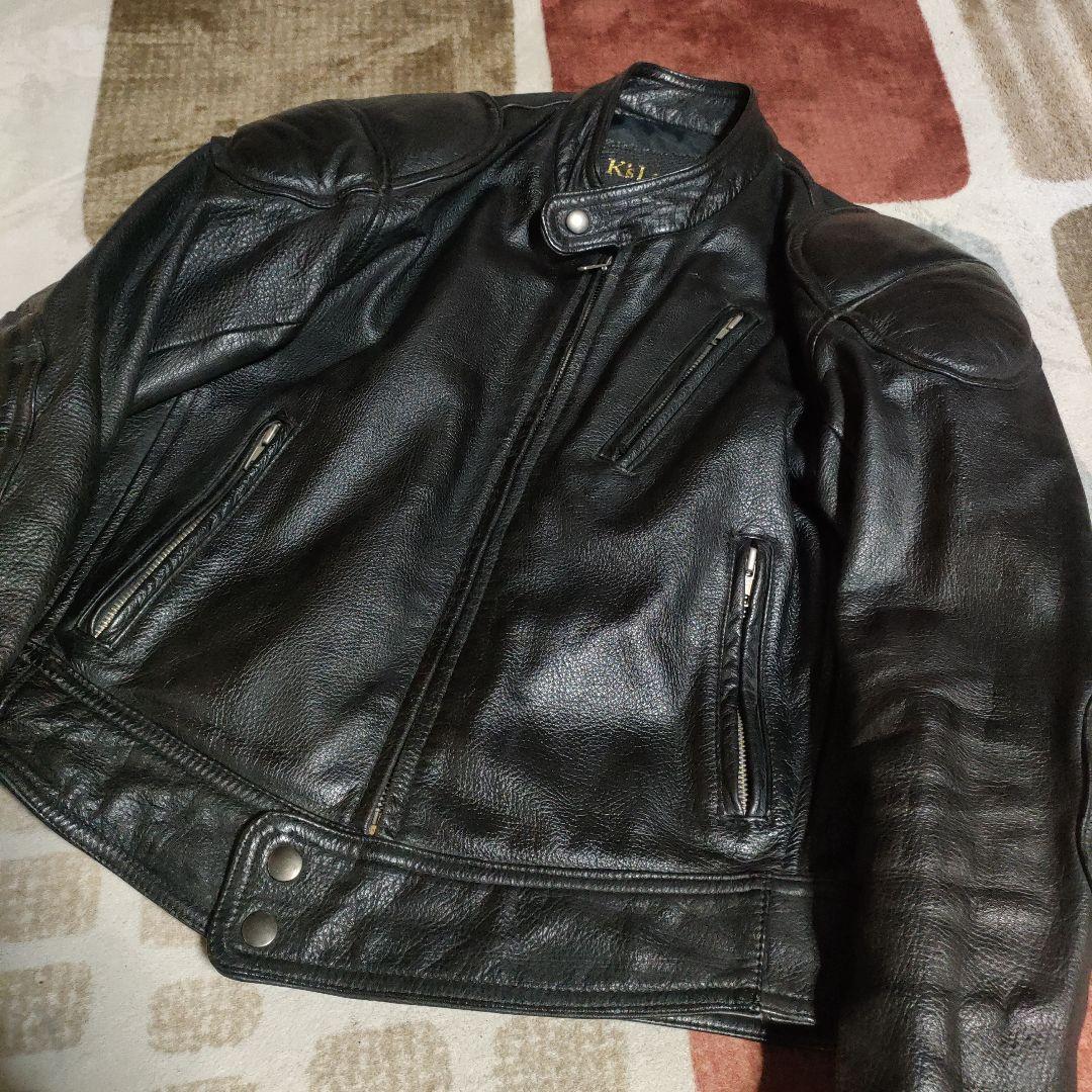 美品レアモデル　KADOYA　Ｋsleather シングルライダースМシボ本革