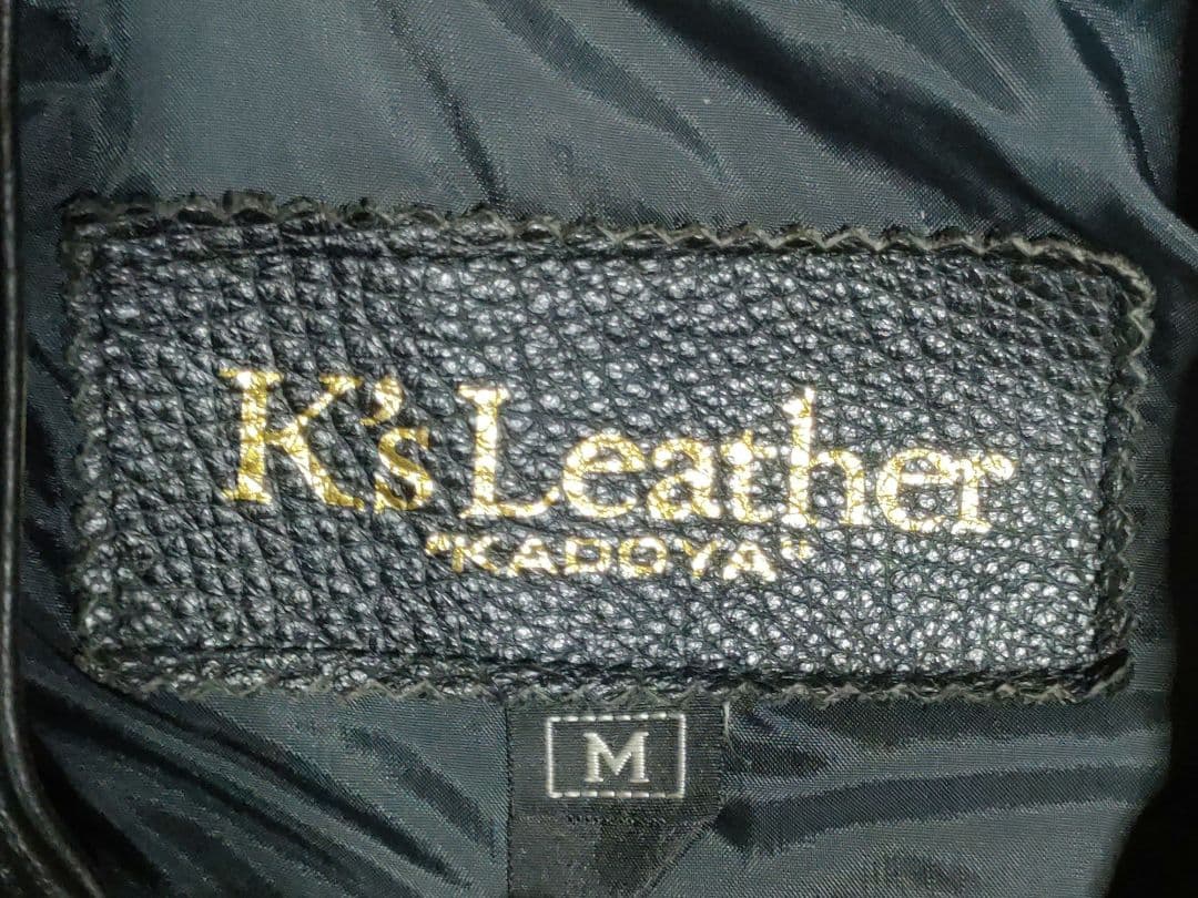 美品レアモデル　KADOYA　Ｋsleather シングルライダースМシボ本革