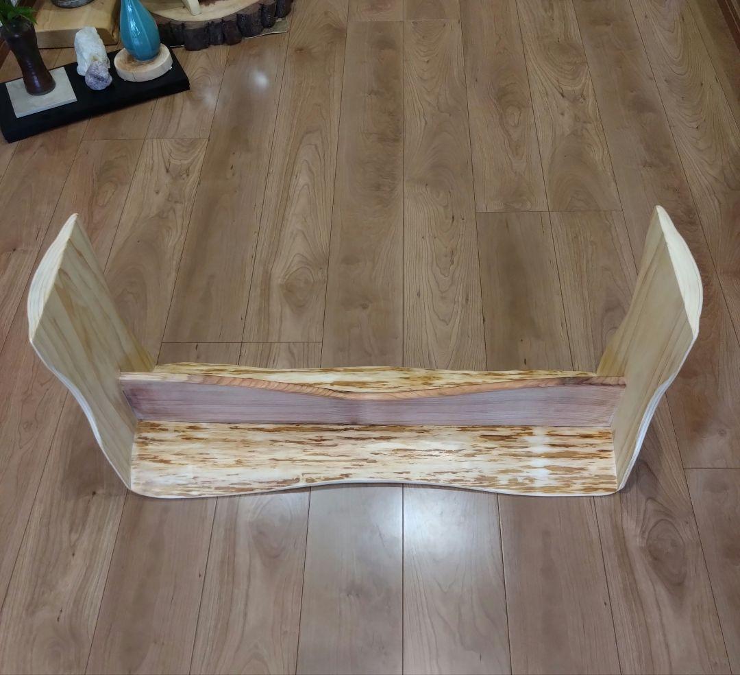 杉のベンチ65　Rin❕座面は杉の模様が綺麗、脚は丸太風