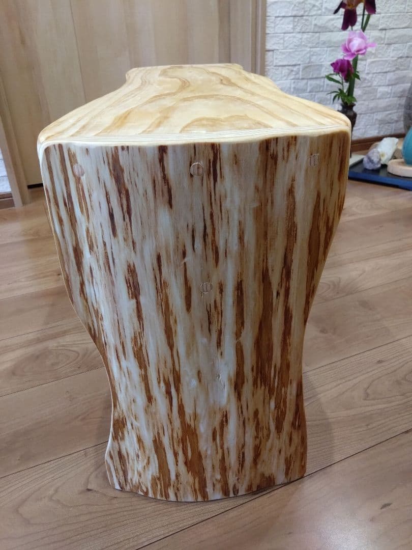 杉のベンチ65　Rin❕座面は杉の模様が綺麗、脚は丸太風