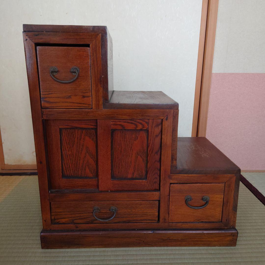 階段箪笥　タンス　アンティーク　骨董　両面誂え