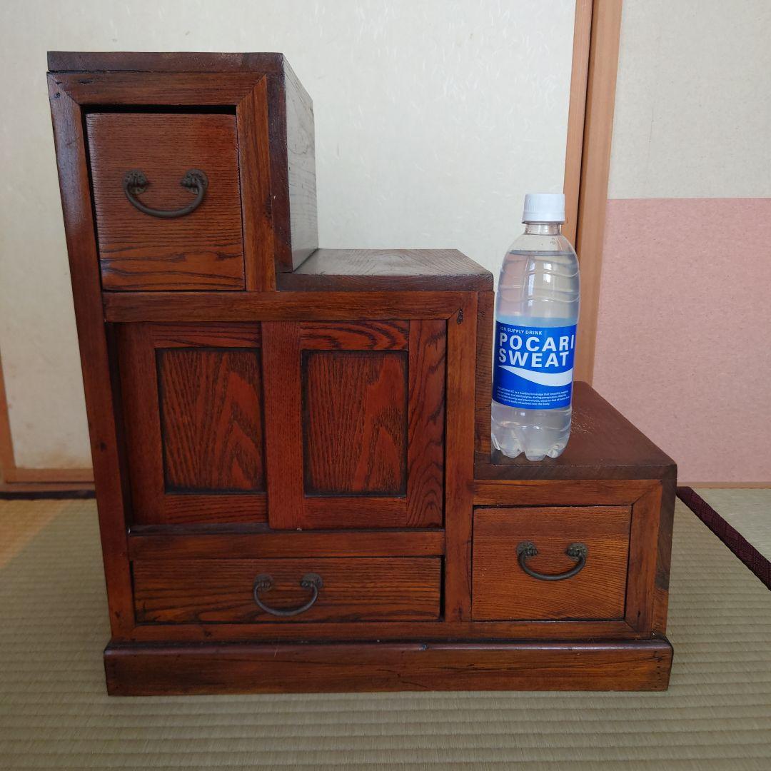 階段箪笥　タンス　アンティーク　骨董　両面誂え