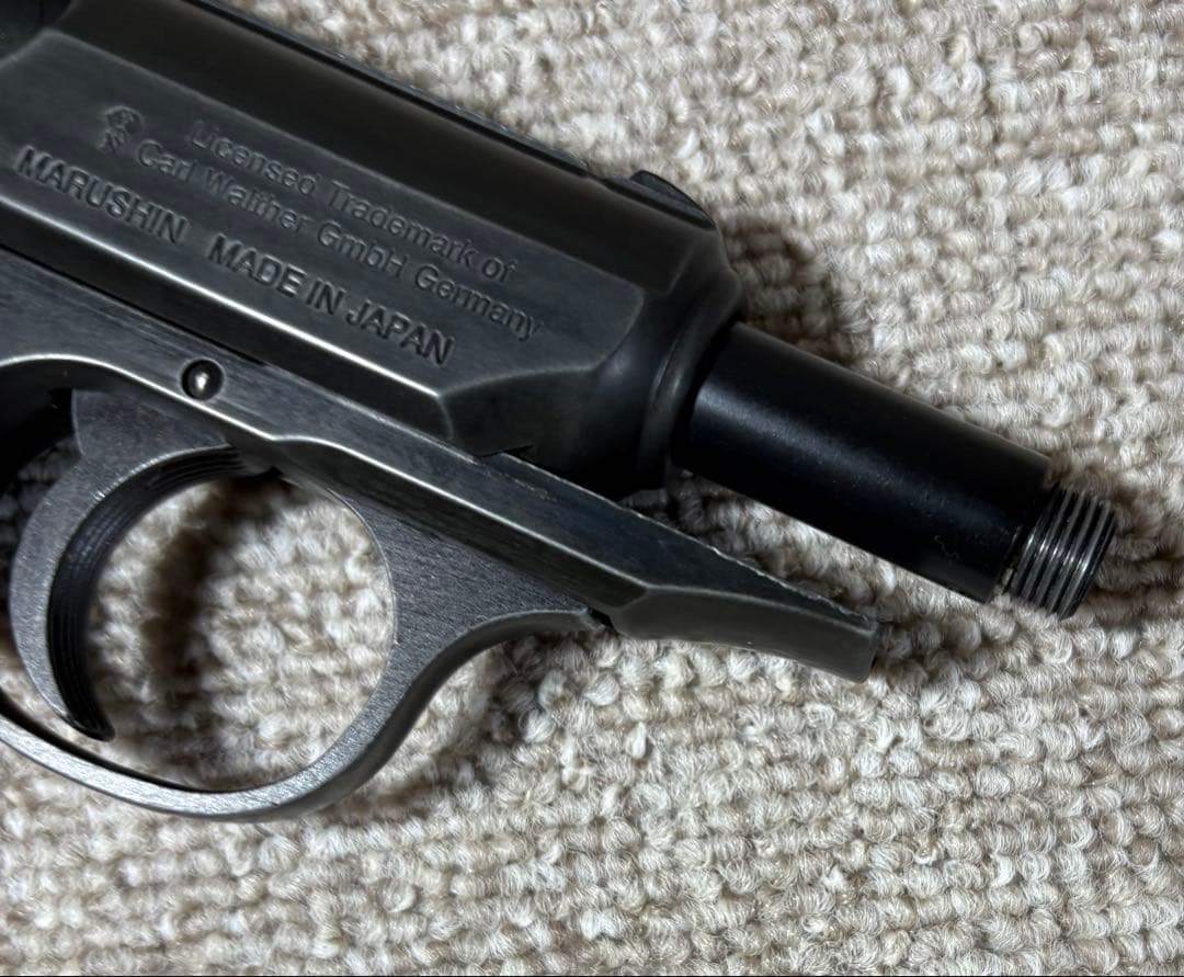 マルシンHWモデルガンワルサーPPKサイレンサー、レアグリップ付Ｊボンドイメージ