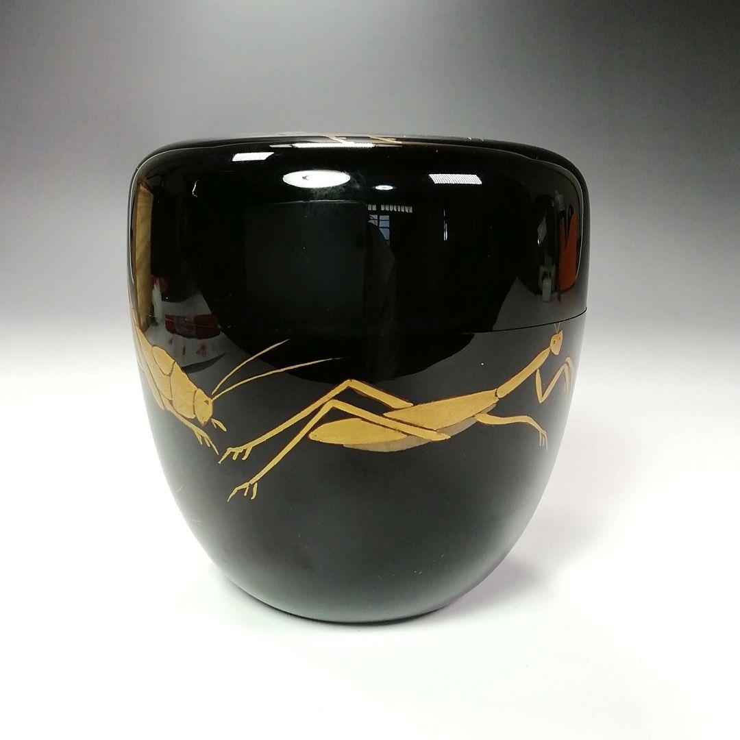 Ｓ２６０棗『虫蒔絵』『塗師小島漆壺斎作』『底部在銘』共箱茶道具