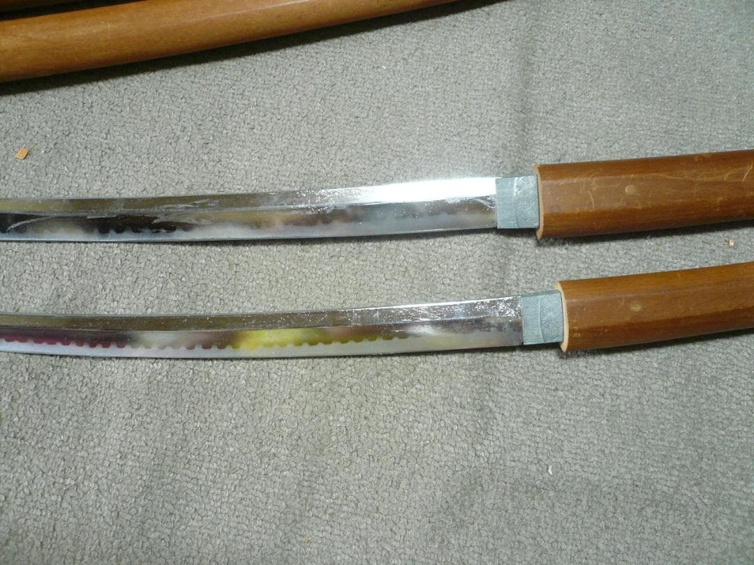 模造刀 日本刀 大小2本 白鞘 刀 脇差