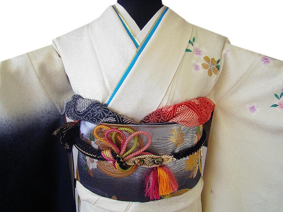 値下げ交渉ＯＫ！極上ちりめん地 白地 振袖 セット 正絹 Ｂ４３６