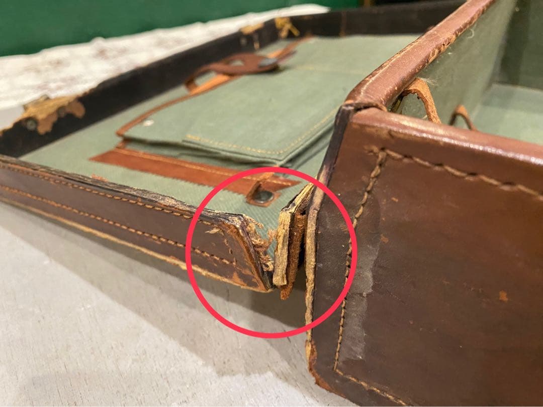 アンティーク 革トランク セット 当時物インテリア ビンテージ 昭和レトロ年代物