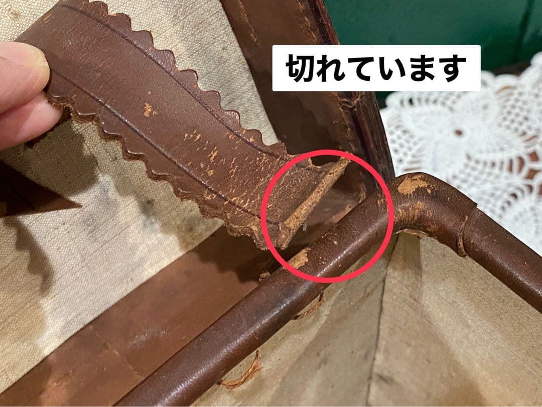 アンティーク 革トランク セット 当時物インテリア ビンテージ 昭和レトロ年代物
