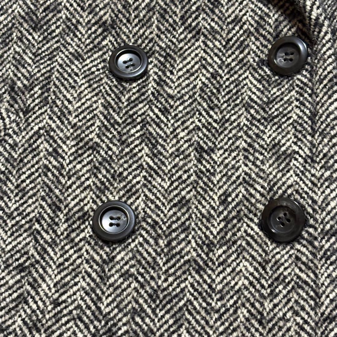 シップス☆ダブルブレストツイードコート ヘリンボーン コクーン ゆったり