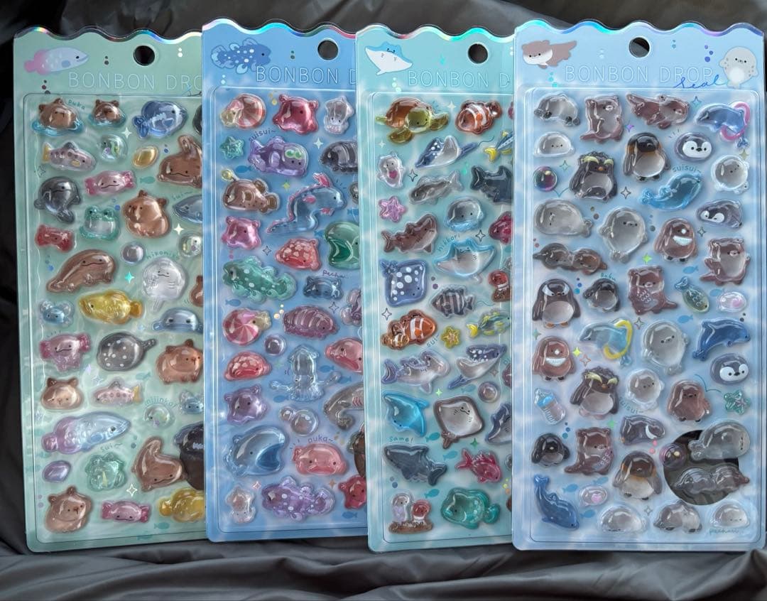 【希少　水族館限定】　クーリア正規品　ボンボンドロップシール　４枚セット
