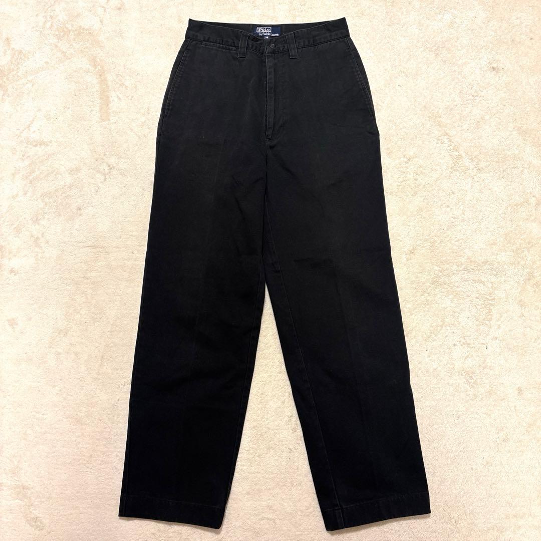 人気カラー⭐️90s ralph lauren チノパンツ ブラック　w28