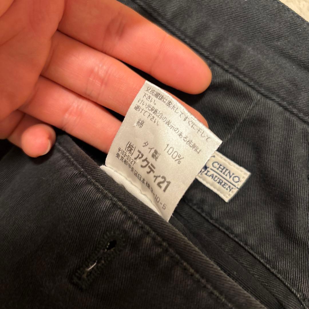 人気カラー⭐️90s ralph lauren チノパンツ ブラック　w28