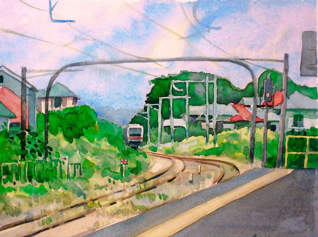 八高線(水彩画 F６号)