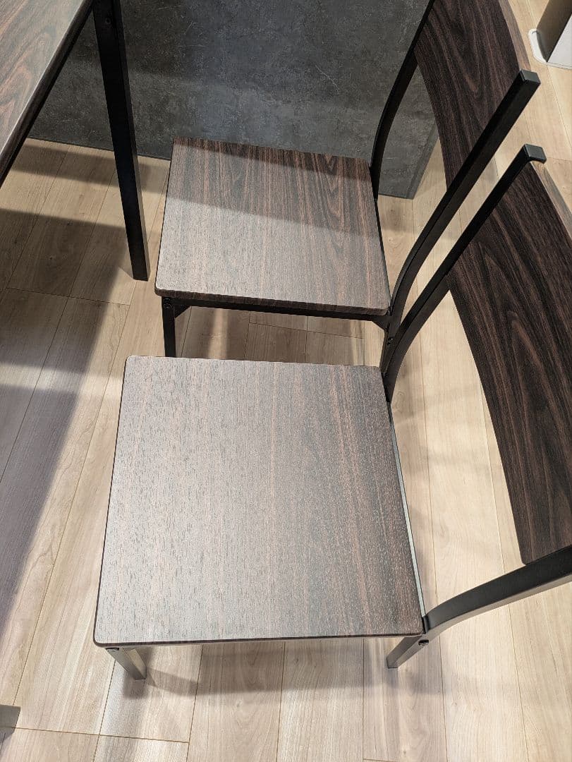 【引取限定】ダイニングテーブルチェア4脚セット　ダークブラウン