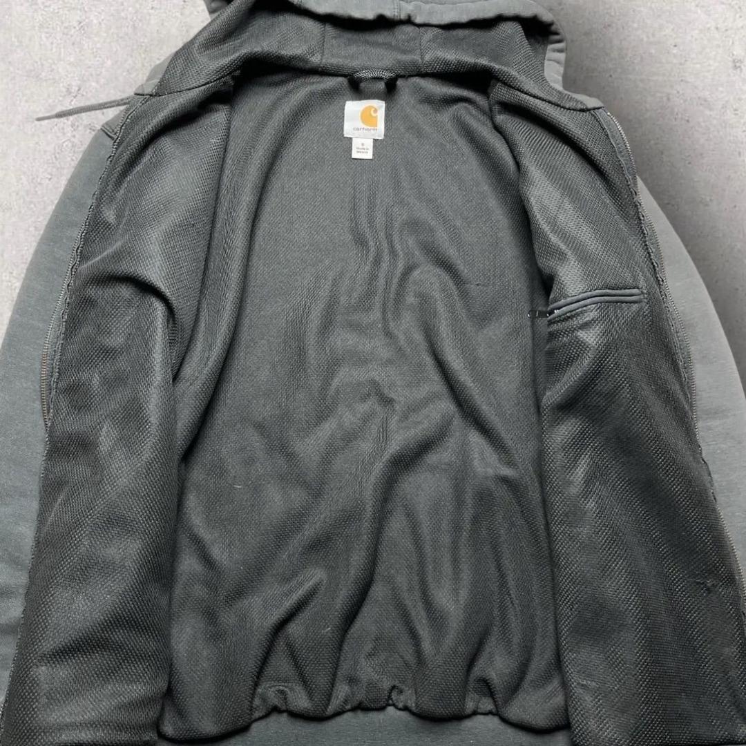 カーハート 裏サーマル ジップアップ パーカー ダブルフェイス ブラック S