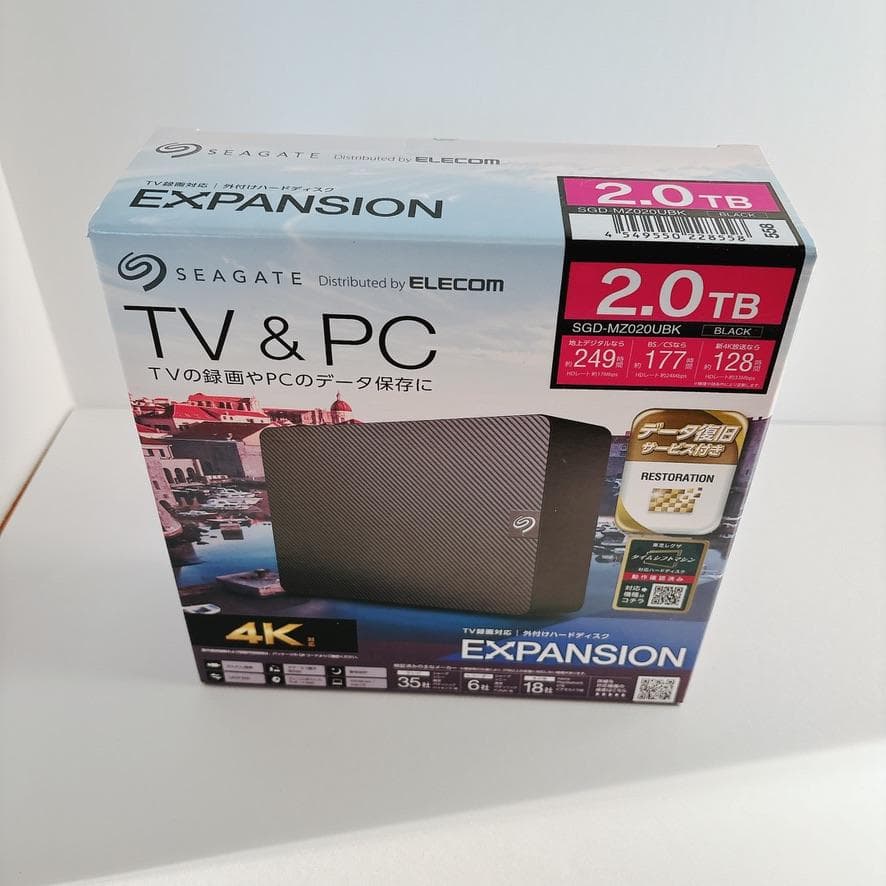 【新品】Seagate 2.0TB 外付けHDD　テレビ　パソコン ELECOM