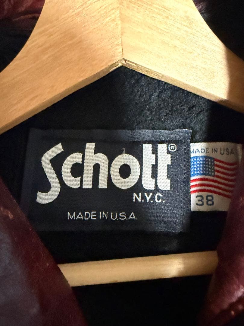 希少カラー　schott 642 レザージャケット　牛革　カウレザー　38サイズ