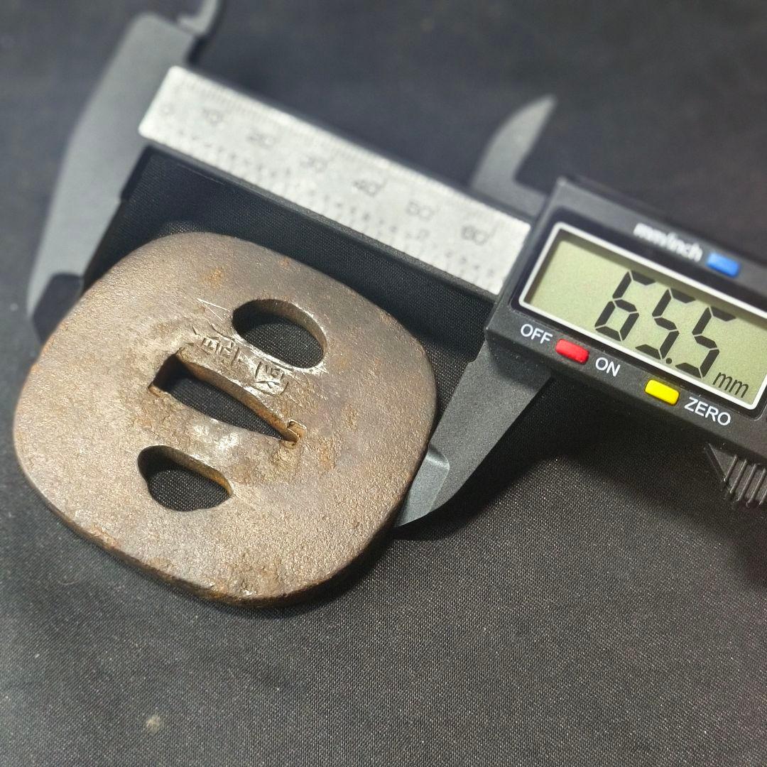 刀剣美術 日本刀鍔 國廣在銘 鉄地 江戸骨董 時代物 刀装具 蒐集家旧家蔵出美品