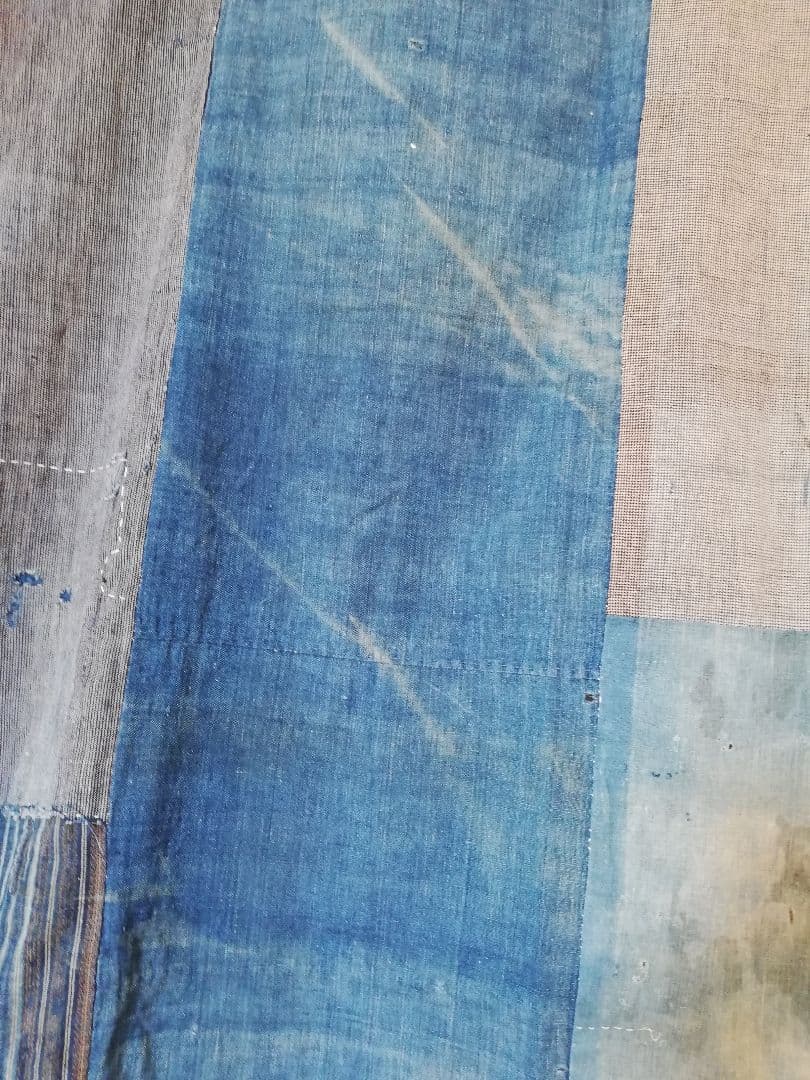追加画像　B2 襤褸大判6幅　つぎはぎ藍染の布団皮　らんる