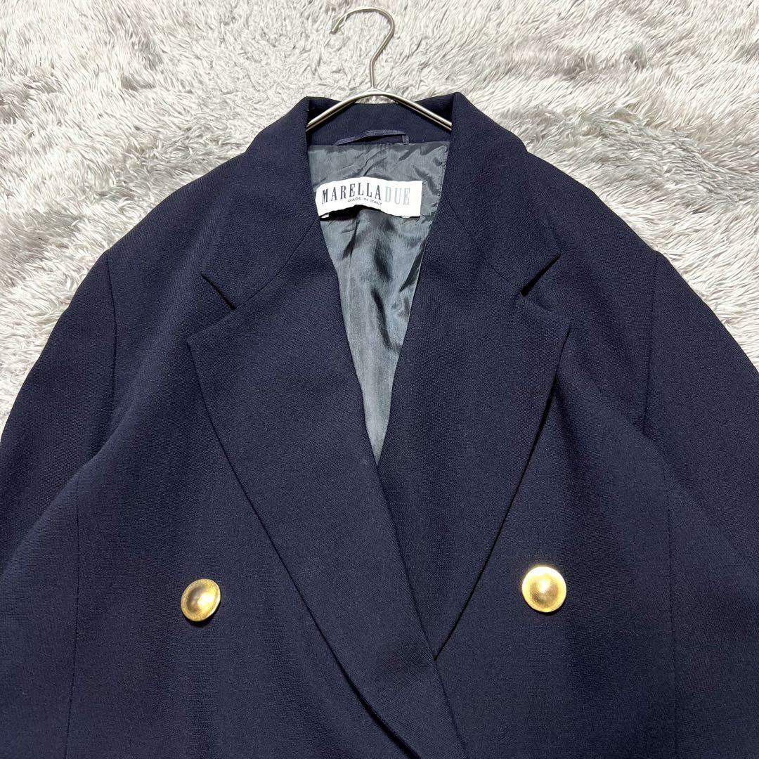 MaxMara マレーラ 金ボタン ライトチェスターコート XL相当 美品