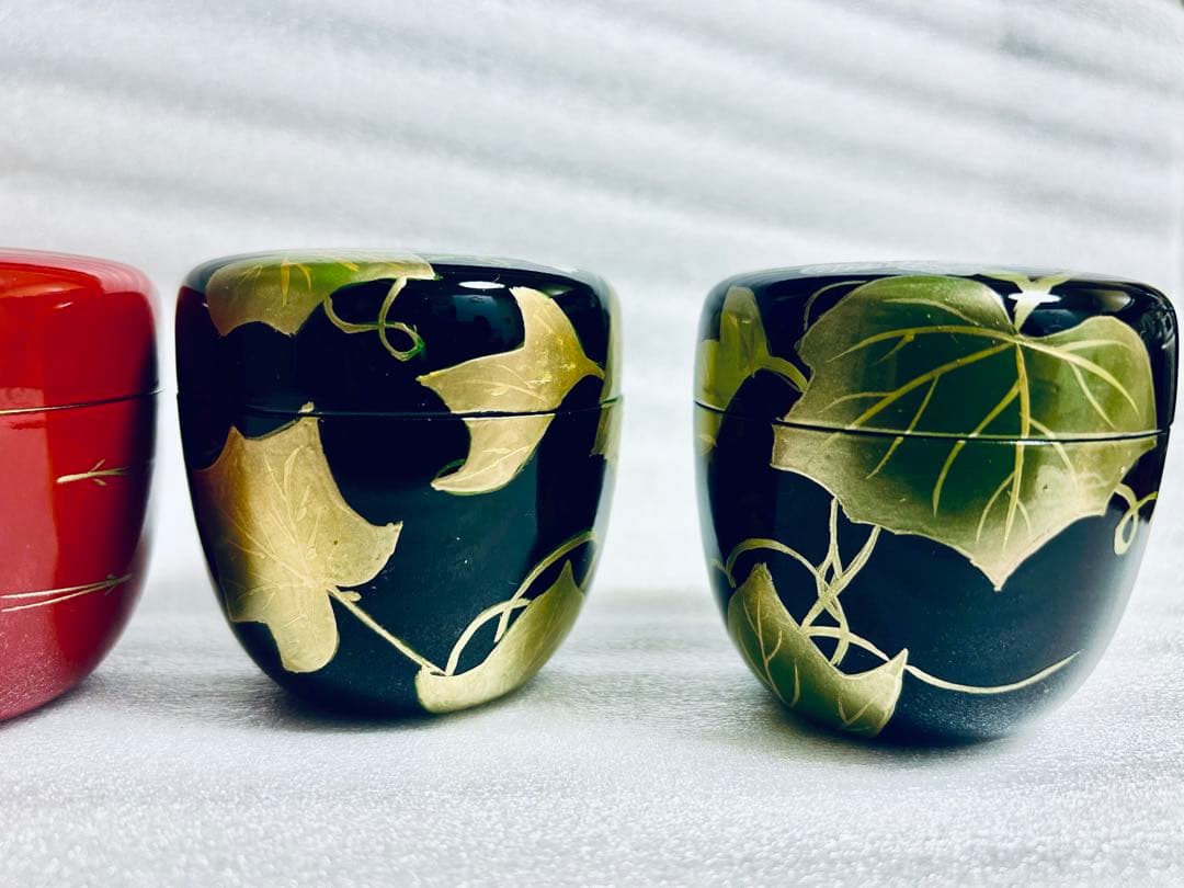 茶道具　棗　中棗　夕顔　玄々斎好写し　4個