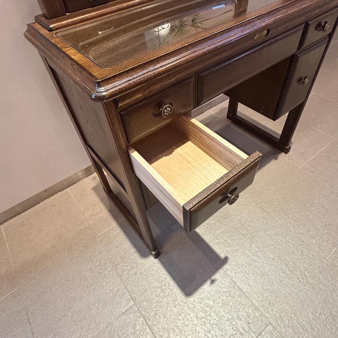 期間限定値下♥【高梨産業 ＲＯＢＩＮ】　オーク無垢材　ドレッサー 椅子付き