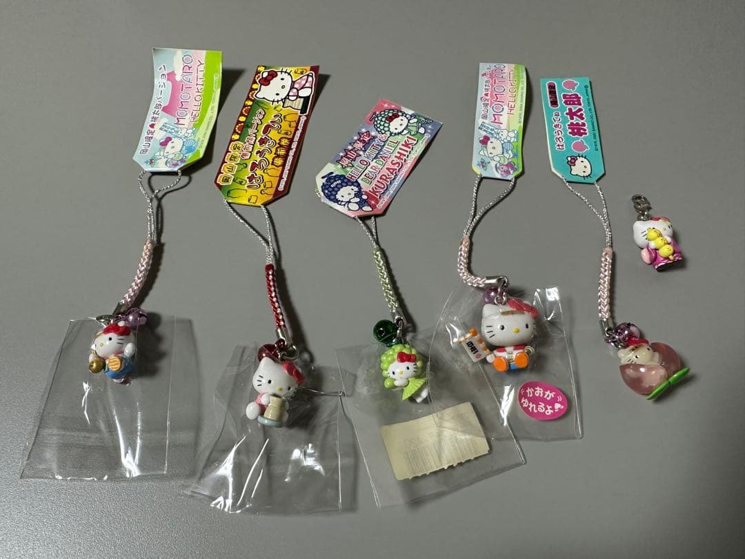【6個セット】ハローキティ ご当地 ストラップ - 岡山 限定