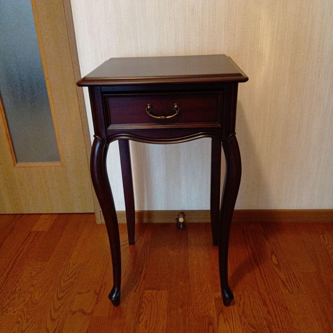 ダークブラウン サイドテーブル 引き出し付き 東海家具　展示品