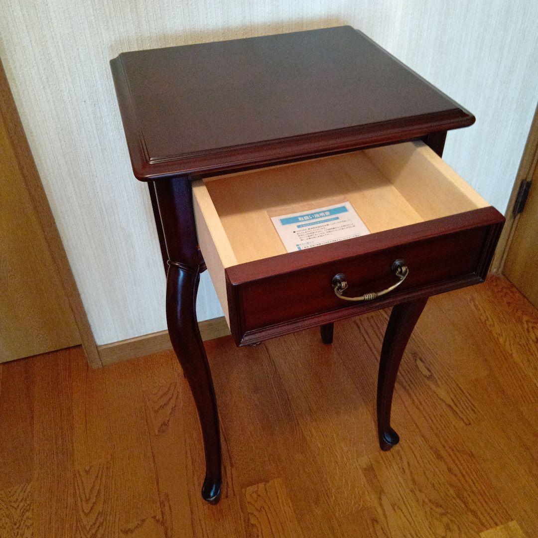 ダークブラウン サイドテーブル 引き出し付き 東海家具　展示品