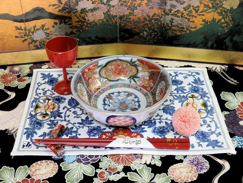 大聖寺伊万里　金襴手　窓絵　花鳥紋の図　春寒鉢　膾皿　５客　C770AS-CZt