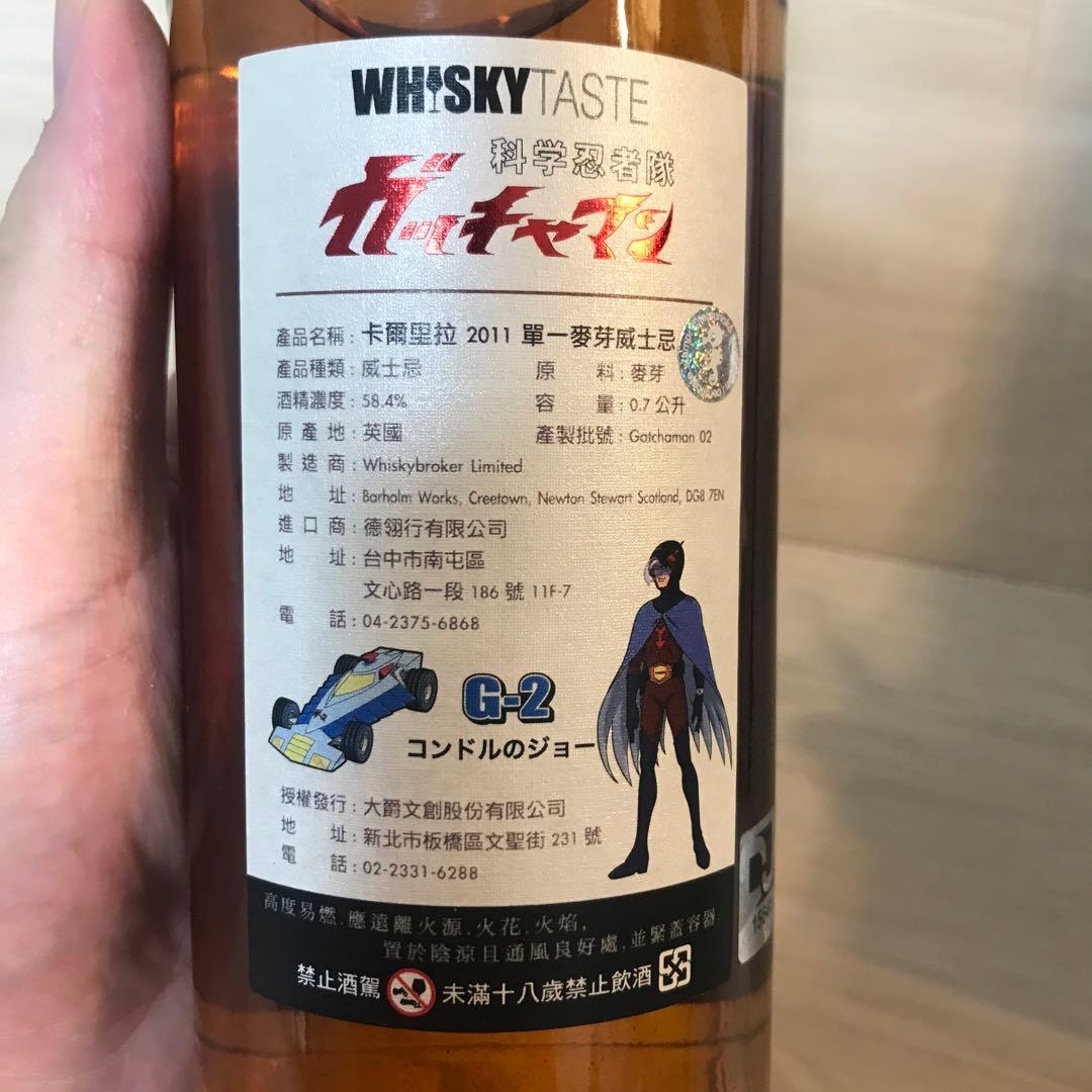 「科学忍者隊ガッチャマン」ラベル　ウィスキー