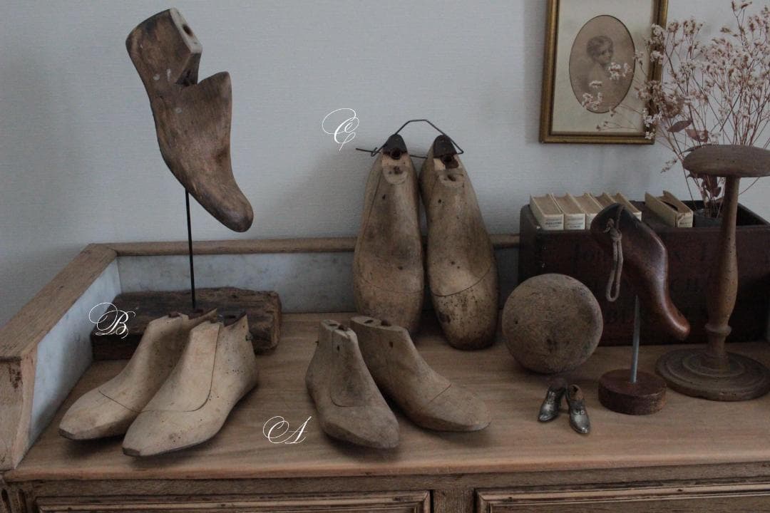 【A】フランスアンティーク木製シューモールド