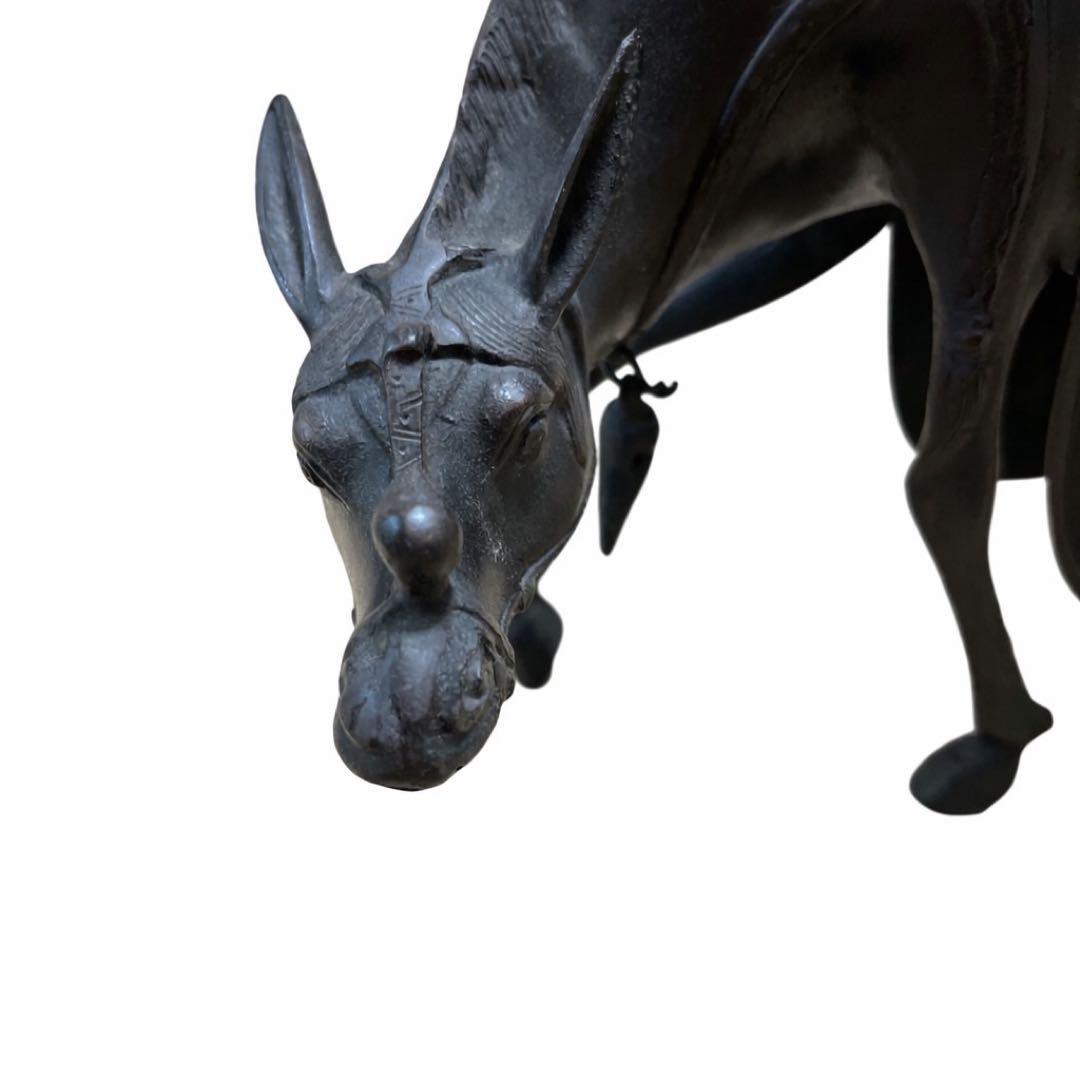 黄銅製 唐馬仙人 香炉 古銅 置物 骨董 アンティーク　※馬のみ