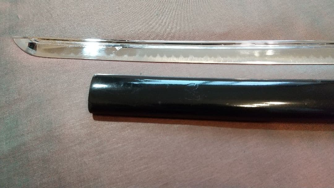 【樋入り尖り互の目刃紋】模造刀 舞踊 模擬刀 拵え 喰出し鍔 刀剣 日本刀 刀