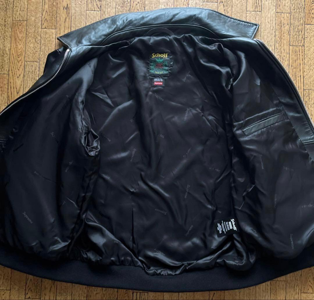し*ー様 Supreme Schott Hooded Leather Bombe