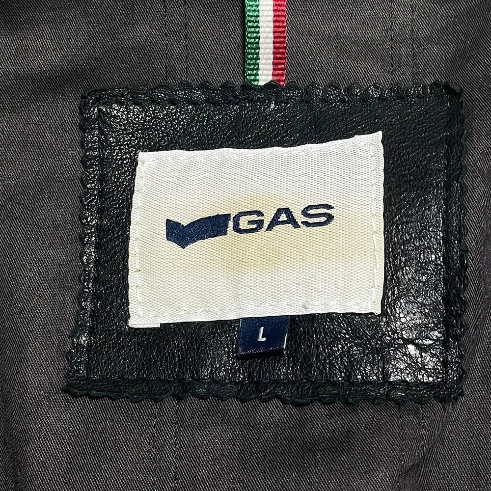 定価10万円 イタリア製 ガス【GAS】羊革 モーターサイクルジャケット L 黒
