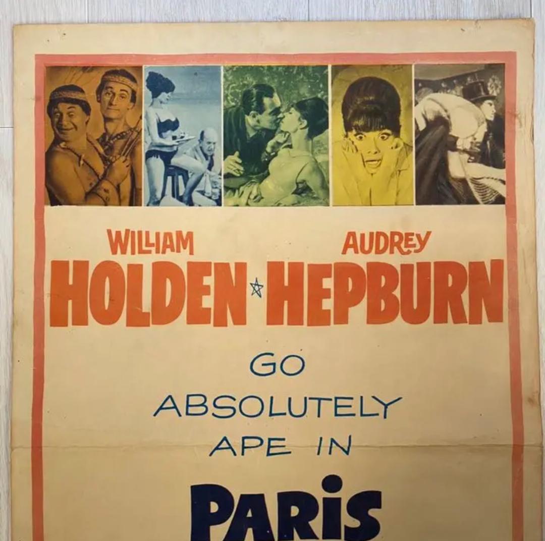 【希少】オードリー・ヘップバーン「パリで一緒に」 ポスター インテリア おしゃれ