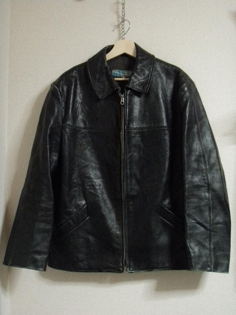 40s 50s WICO ZIP コの字 unknown レザー ジャケット 黒
