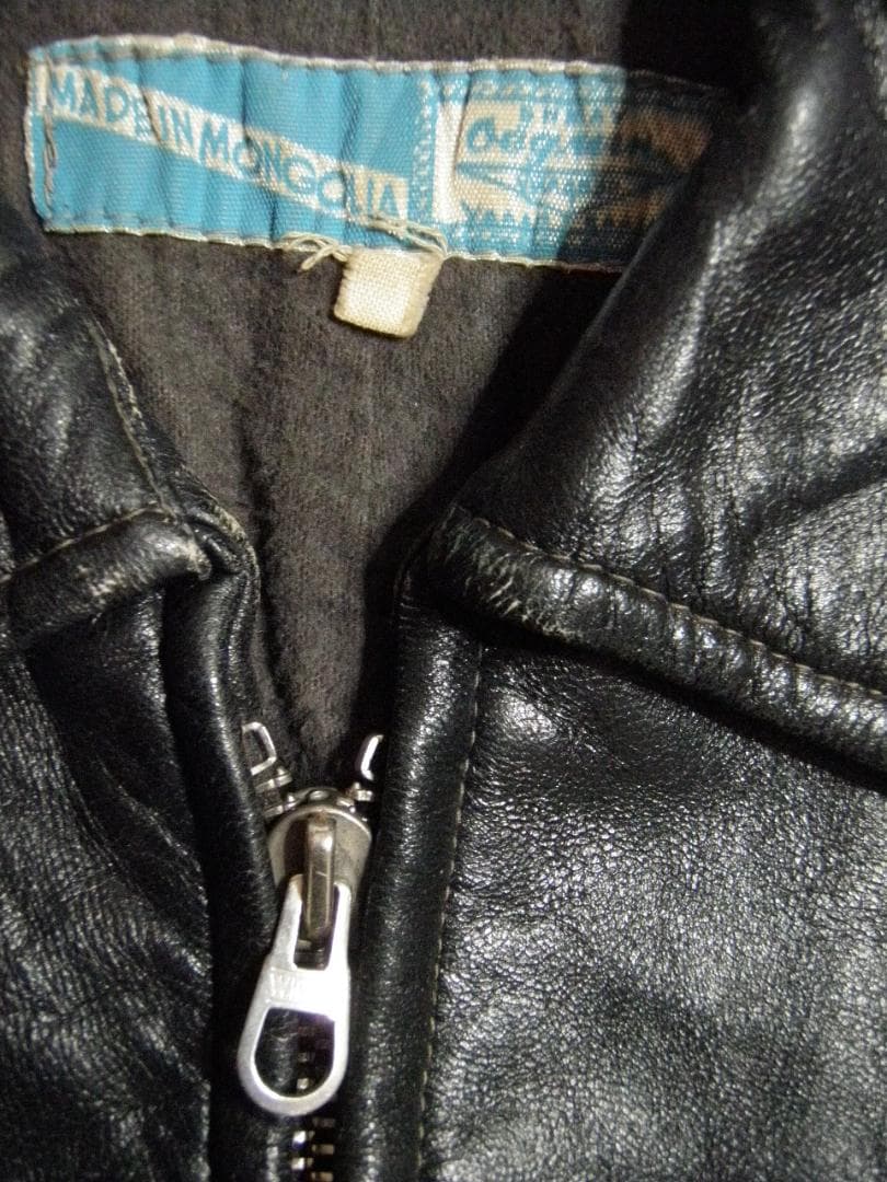 40s 50s WICO ZIP コの字 unknown レザー ジャケット 黒