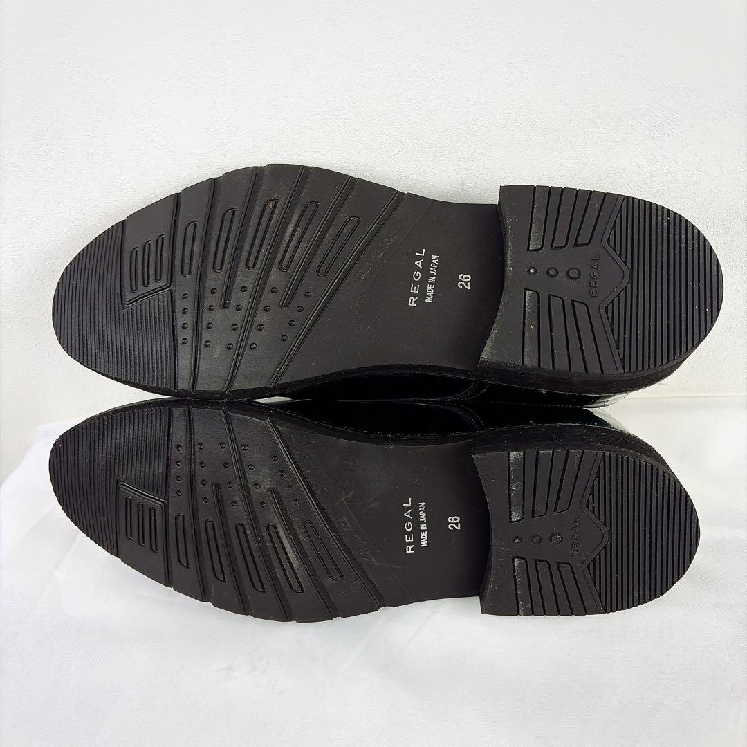 新品✨REGAL 革靴 プレーントゥ 厚底 レザー 26cm 深緑　14VR