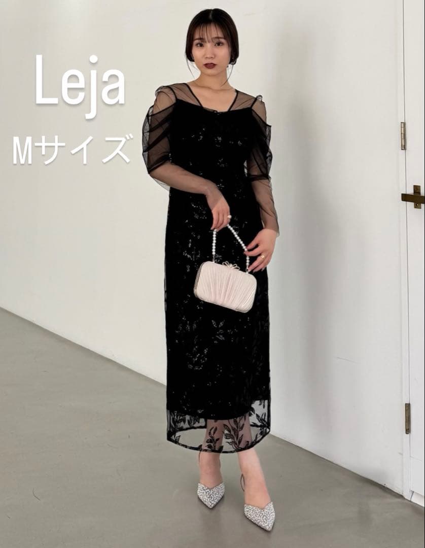 Leja Mサイズ チュールロングスリーブリーフIラインドレスワンピース