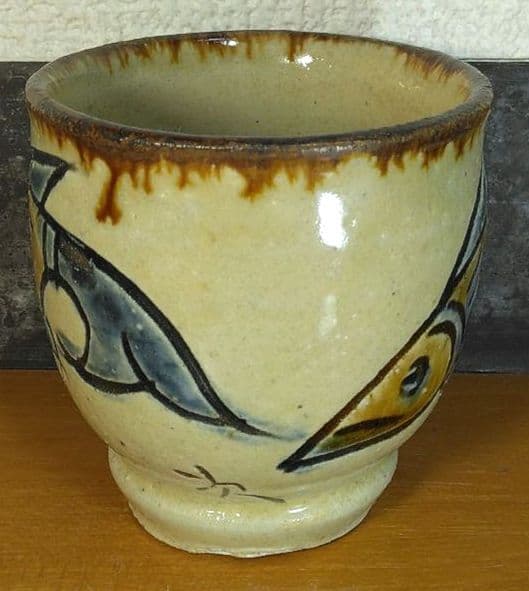 人間国宝 金城次郎 壷屋焼湯呑 栞 共箱 美品 壺屋焼 やちむん 明るい焼き上り