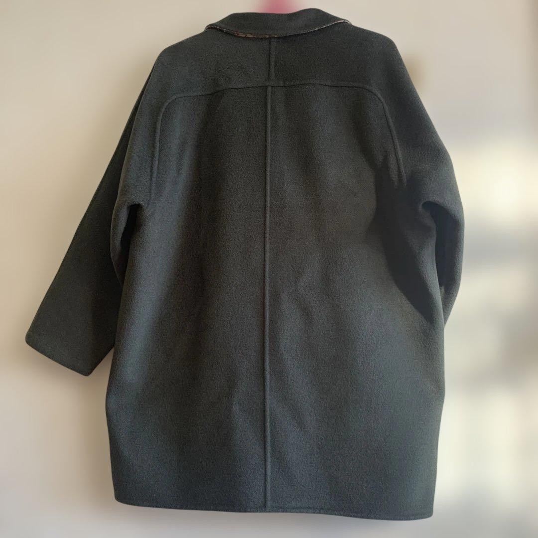 ★DAKS 一枚仕立てリバーシブルモスグリーンコート　L〜LLサイズ